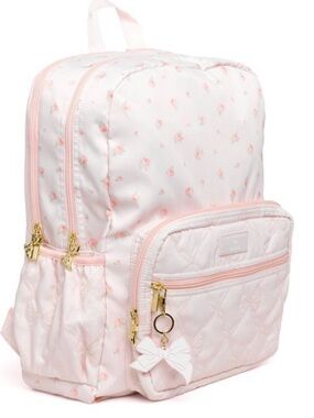LoveShackFancy NWT Pink Quilted Bow Backpack Blooming Heirloom Ditsy pattern